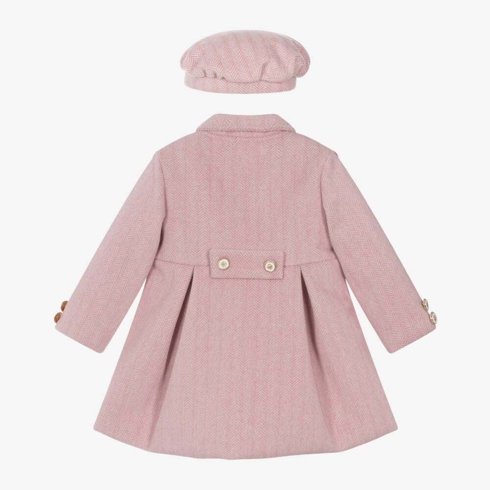 Beau KiD-Girls Pink Felted Coat & Hat Set | Childrensalon Outlet