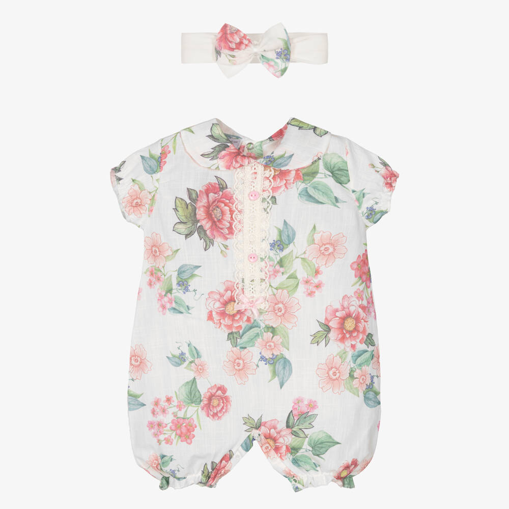 Beau KiD-Girls Pink Floral Shortie Ensemble | Childrensalon Outlet