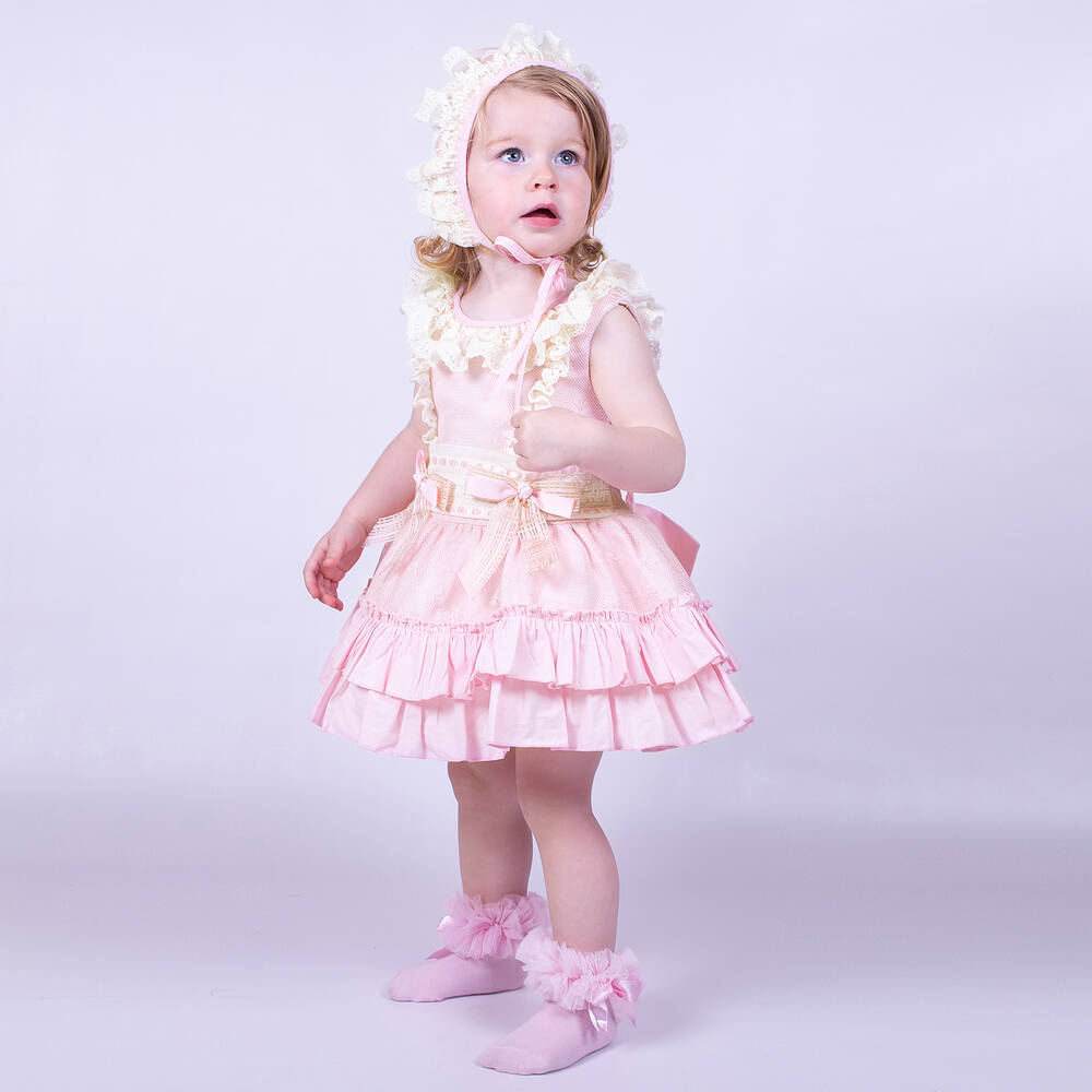 Beau KiD-Кремово-розовое платье с кружевом для девочек | Childrensalon Outlet