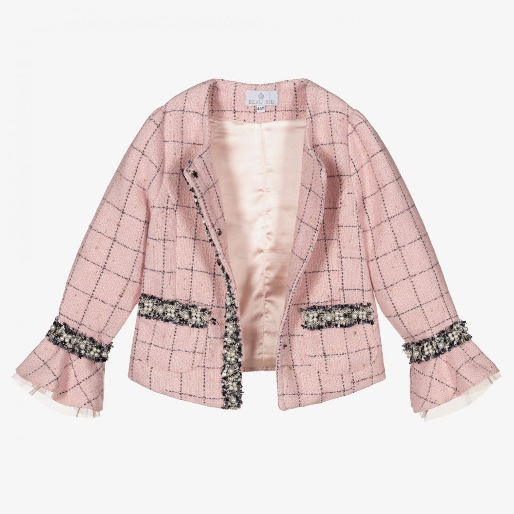 Beau KiD-Girls Pink Jacquard Skirt Set | Childrensalon Outlet