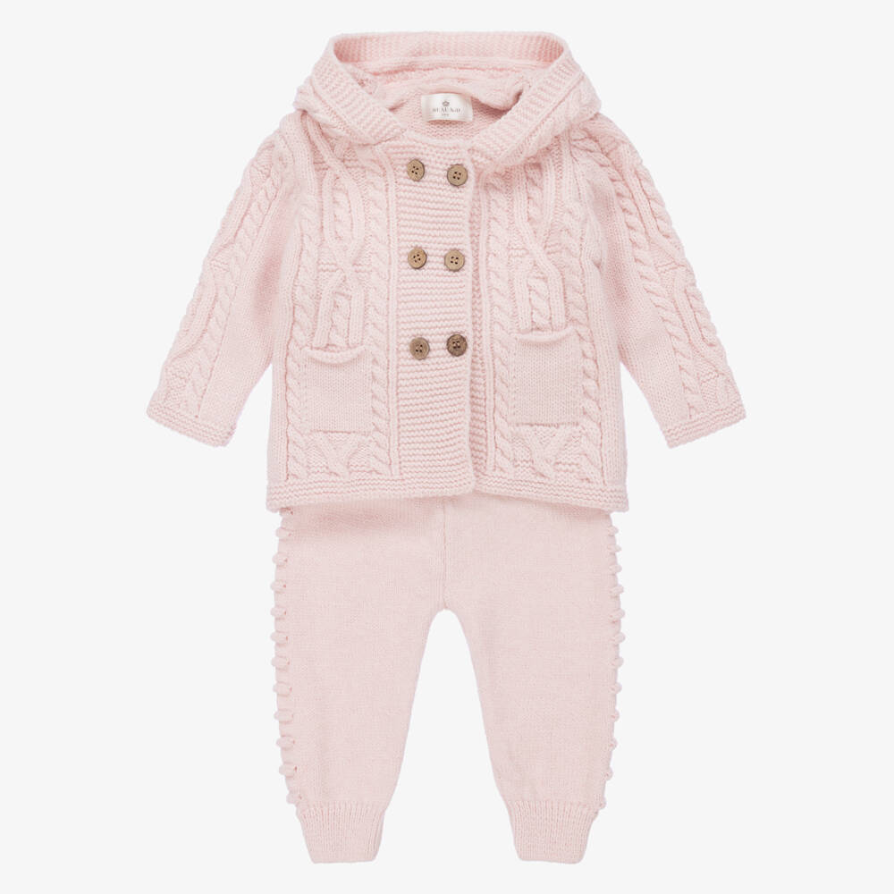 Beau KiD-Girls Pink Knit Cardigan Set | Childrensalon Outlet