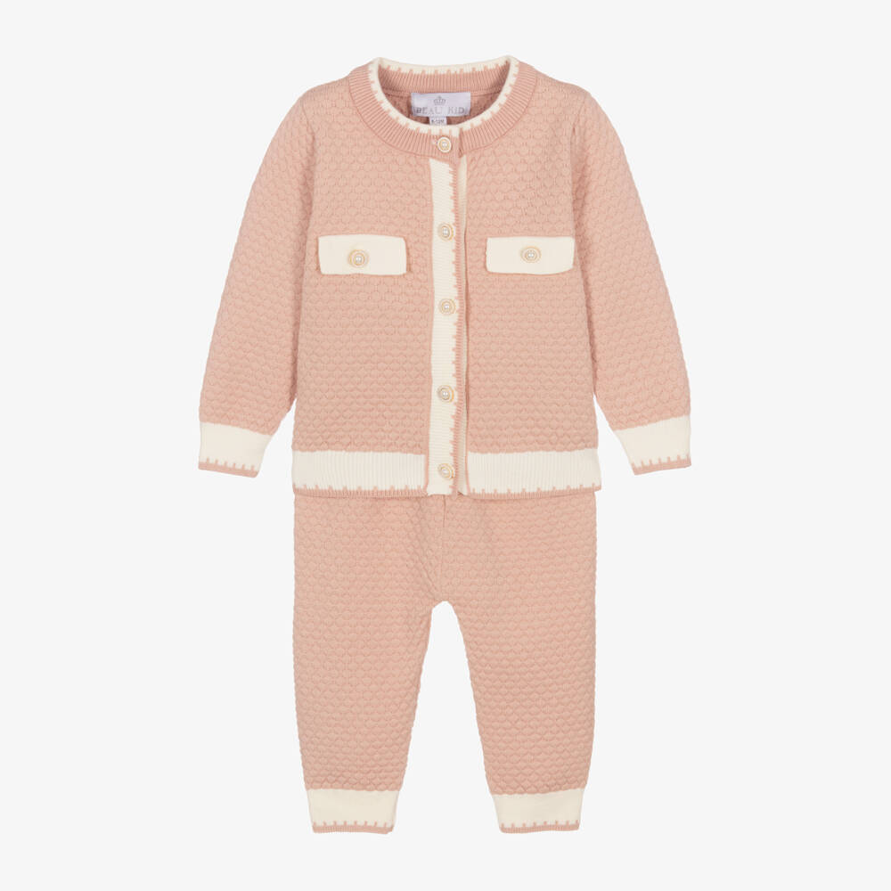 Beau KiD-Girls Pink Knit Cardigan Set | Childrensalon Outlet