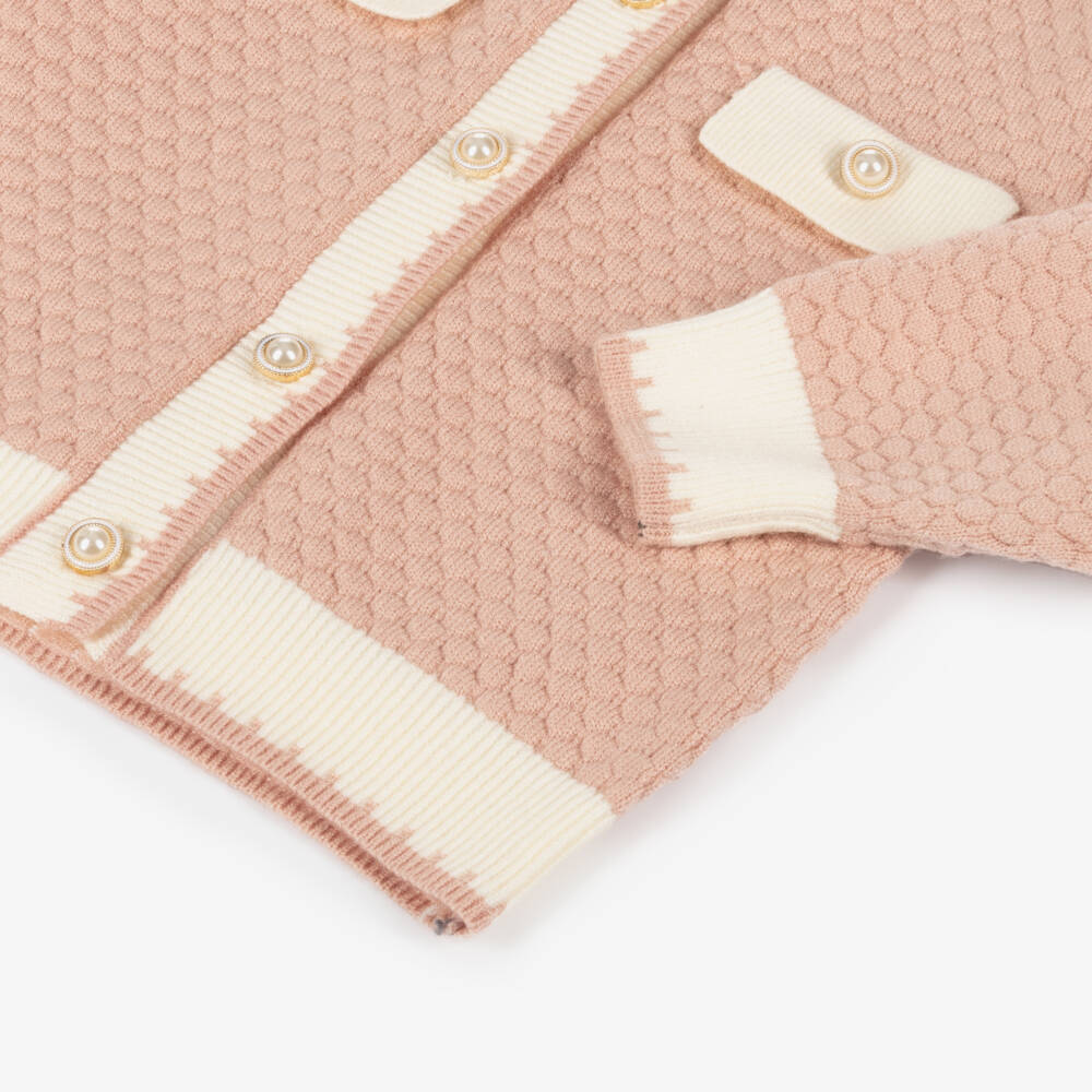 Beau KiD-Girls Pink Knit Cardigan Set | Childrensalon Outlet