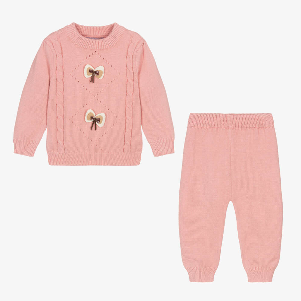 Beau KiD-Girls Pink Knit Sweater & Trousers | Childrensalon Outlet