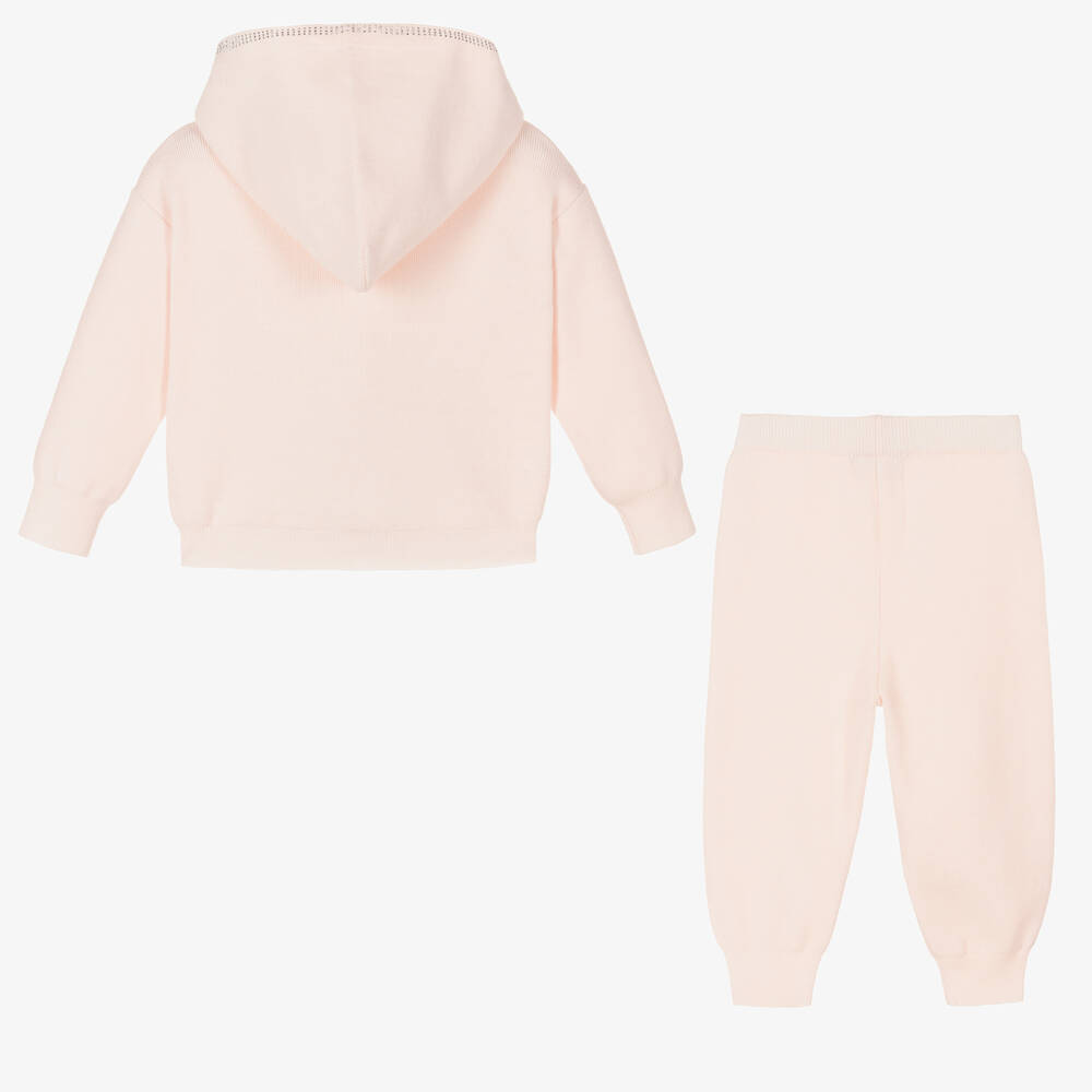 Beau KiD-Girls Pink Knitted Tracksuit | Childrensalon Outlet