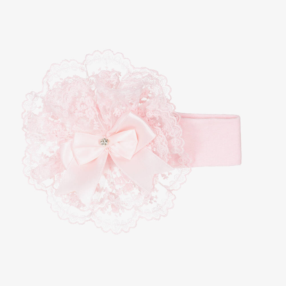 Beau KiD - Розовая повязка на голову с кружевом для девочек | Childrensalon
