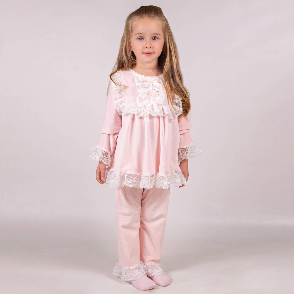 Beau KiD-Girls Pink Lace Trim Sleepwear | Childrensalon Outlet