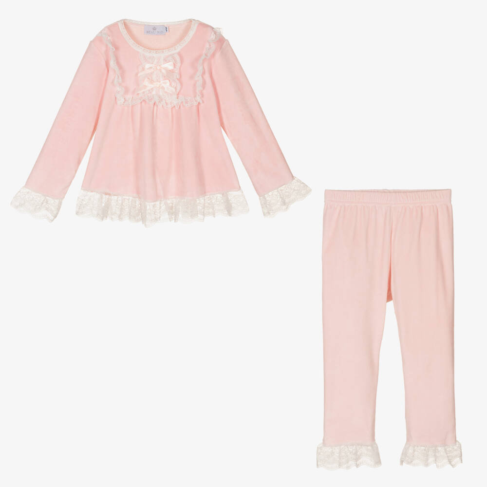 Beau KiD-Girls Pink Lace Trim Sleepwear | Childrensalon Outlet