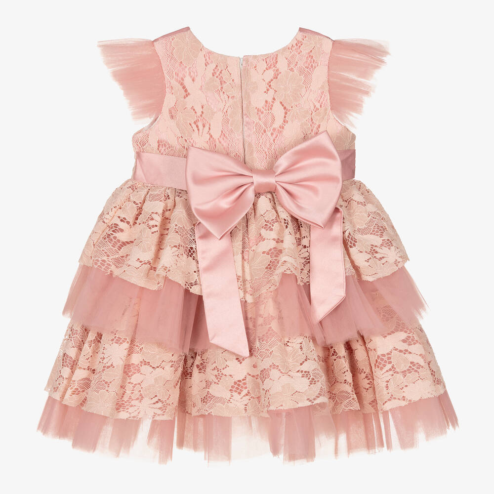 Beau KiD-Girls Pink Lace Tulle Dress | Childrensalon Outlet