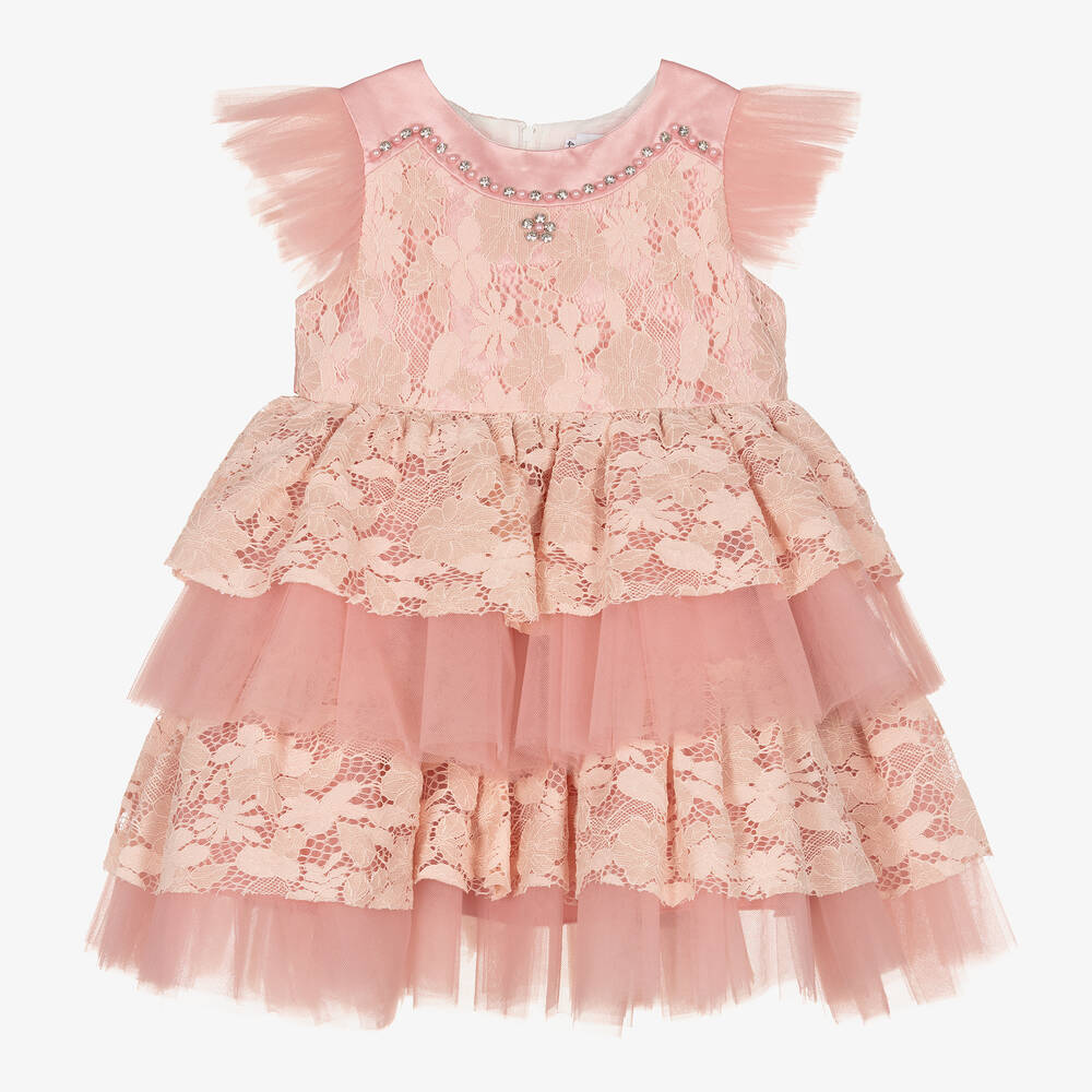 Beau KiD - Girls Pink Lace Tulle Dress | Childrensalon