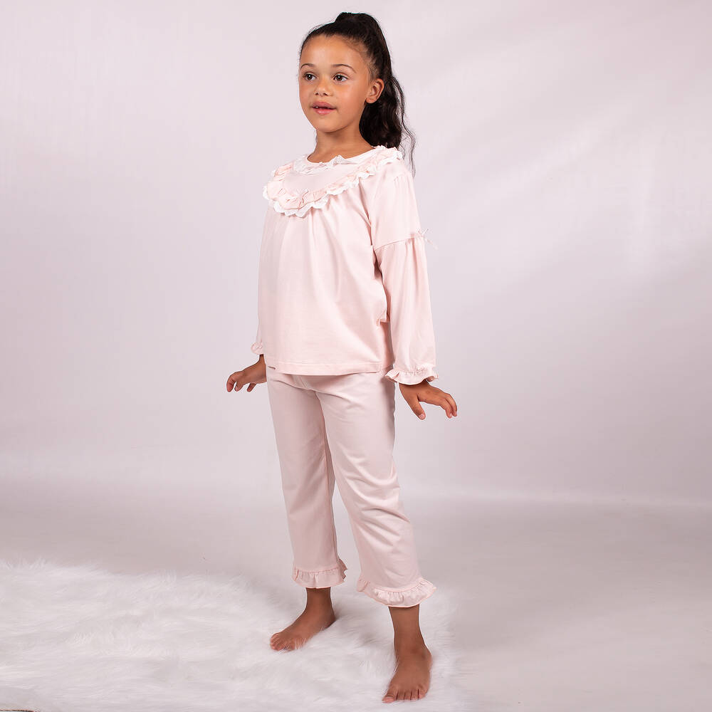 بو كيد-بيجاما طويلة جيرسي لون زهري للبنات | Childrensalon Outlet