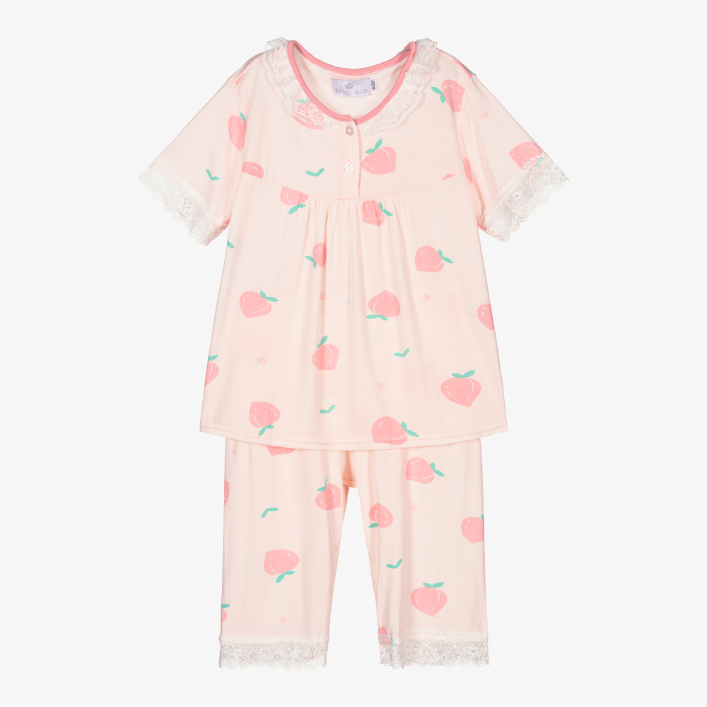 Beau KiD - Розовая пижама с персиками для девочек | Childrensalon