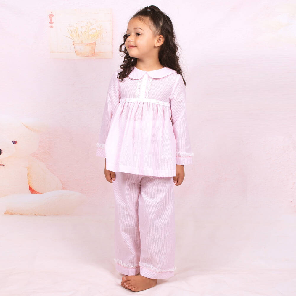 Beau KiD-Ночная одежда из хлопка с оборками розовая для девочек | Childrensalon Outlet