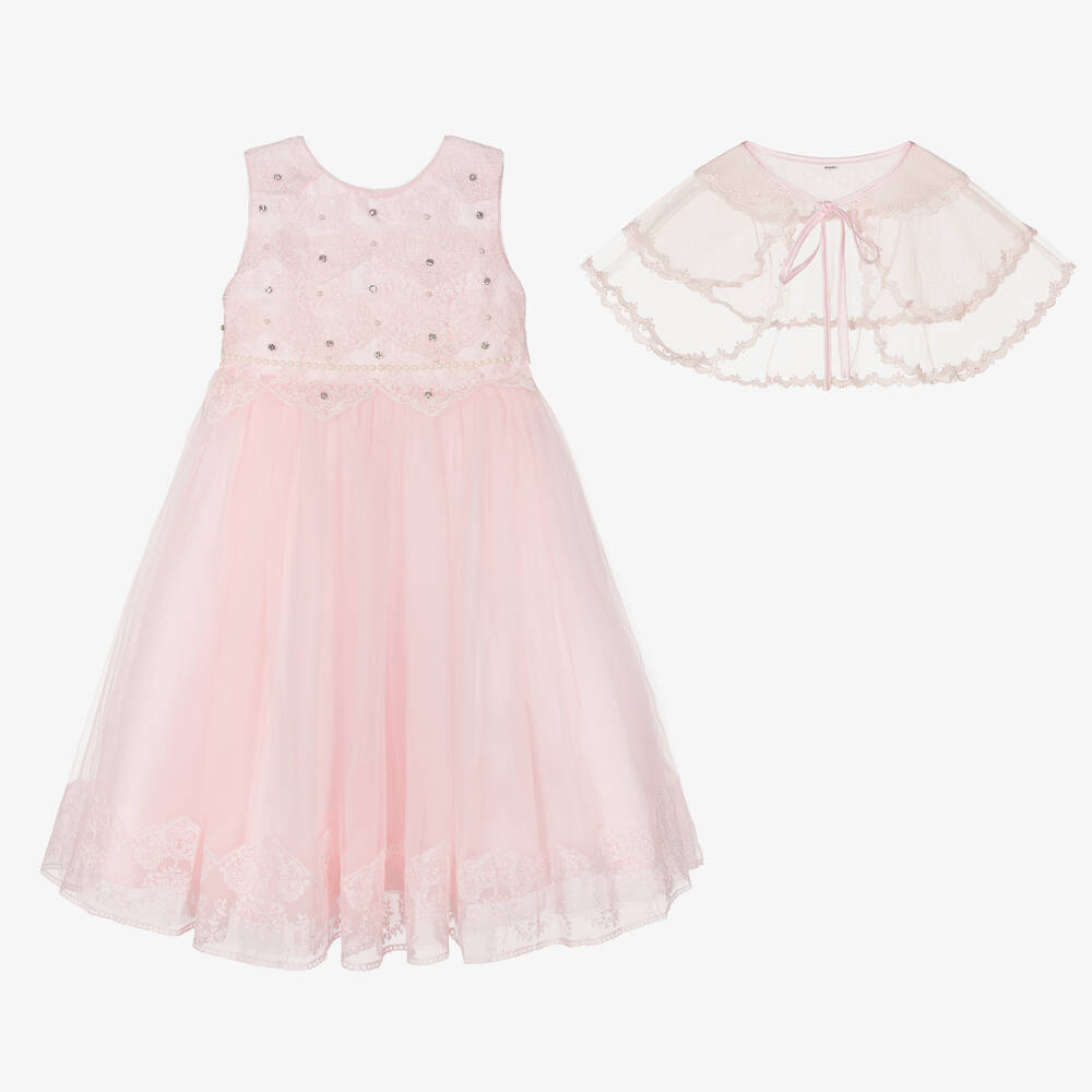 Beau KiD-Girls Pink Tulle & Lace Dress | Childrensalon Outlet