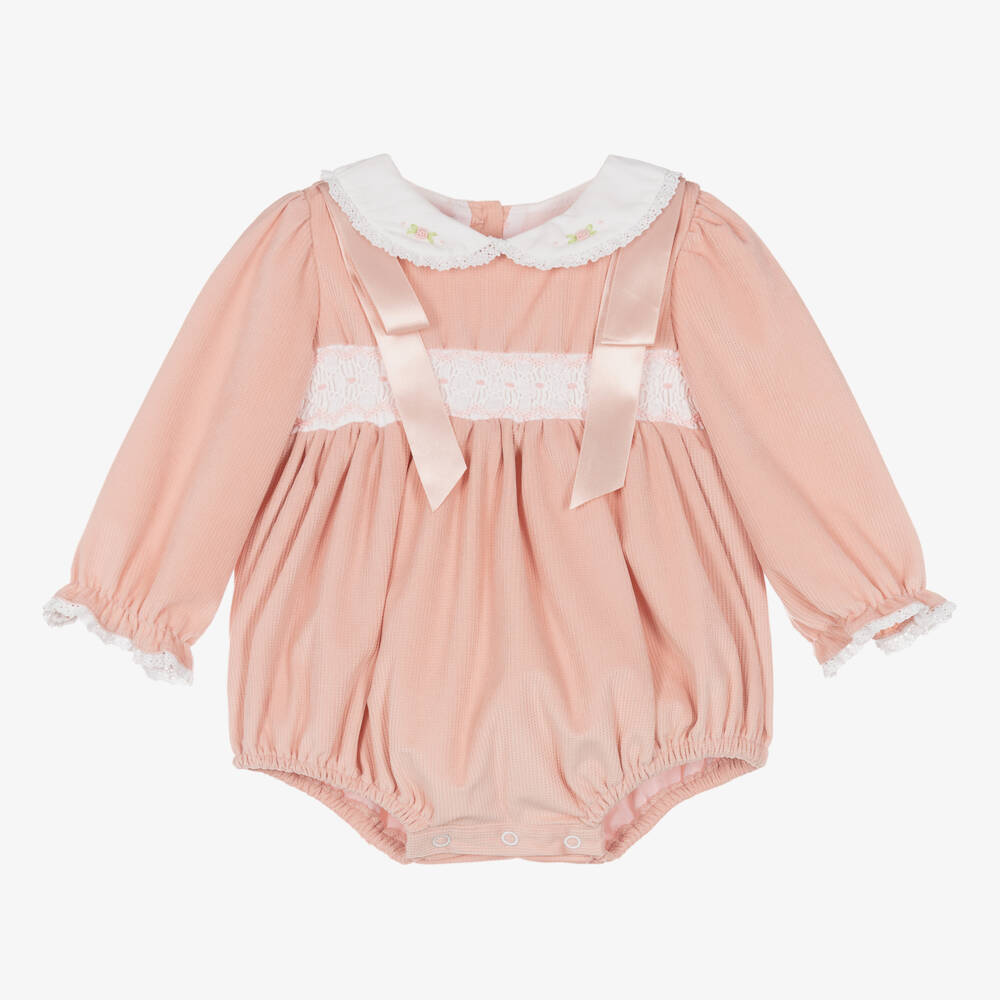Beau KiD-Girls Pink Velvet Babysuit | Childrensalon Outlet