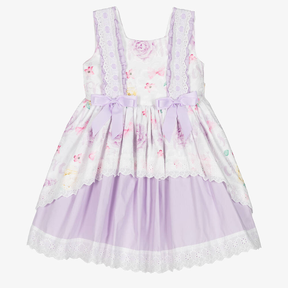 Beau KiD - Фиолетовое платье в цветочек с кружевом | Childrensalon