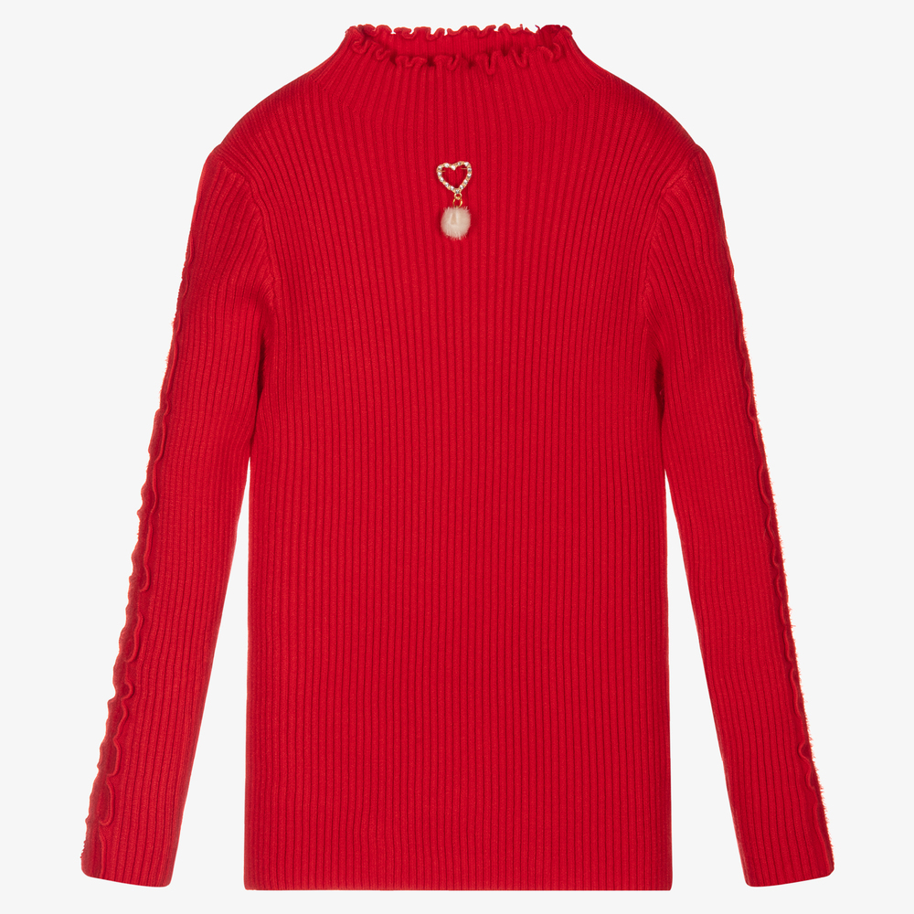 Beau KiD - Girls Red Knitted Sweater | Childrensalon