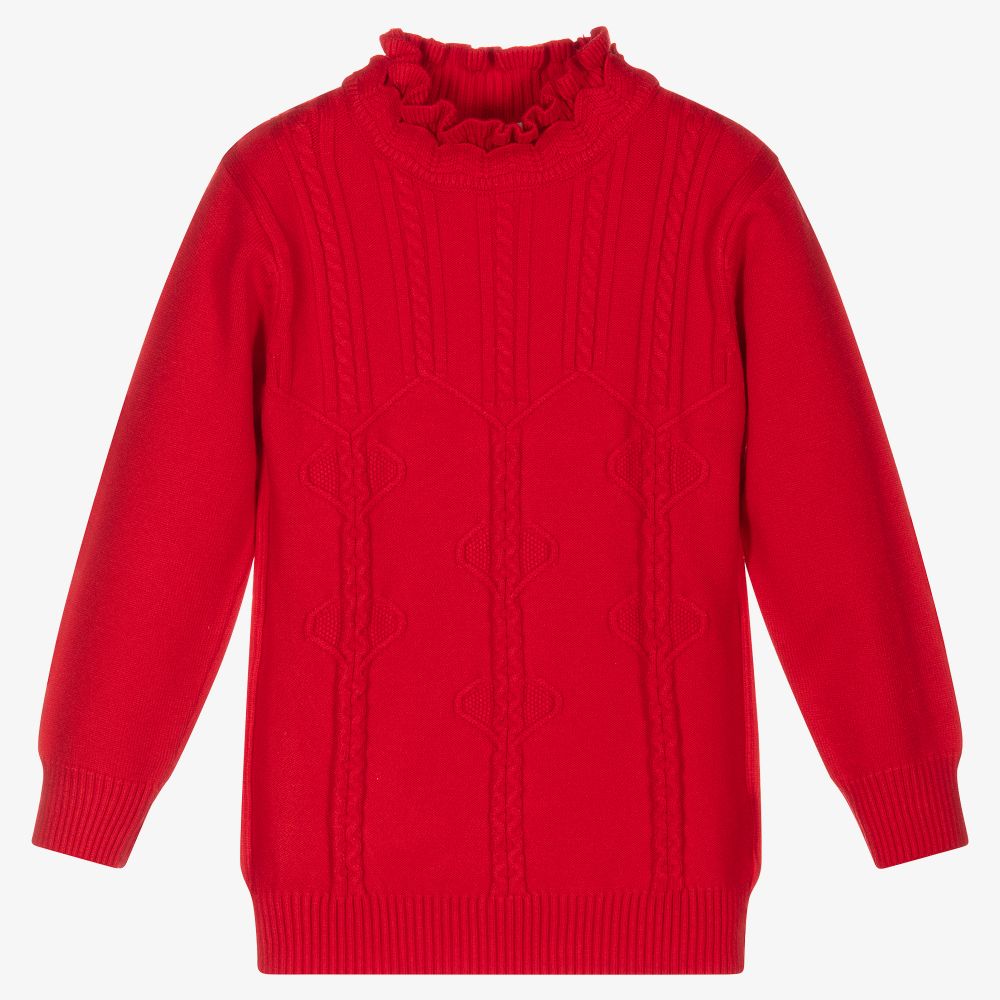 Beau KiD - Girls Red Knitted Sweater | Childrensalon