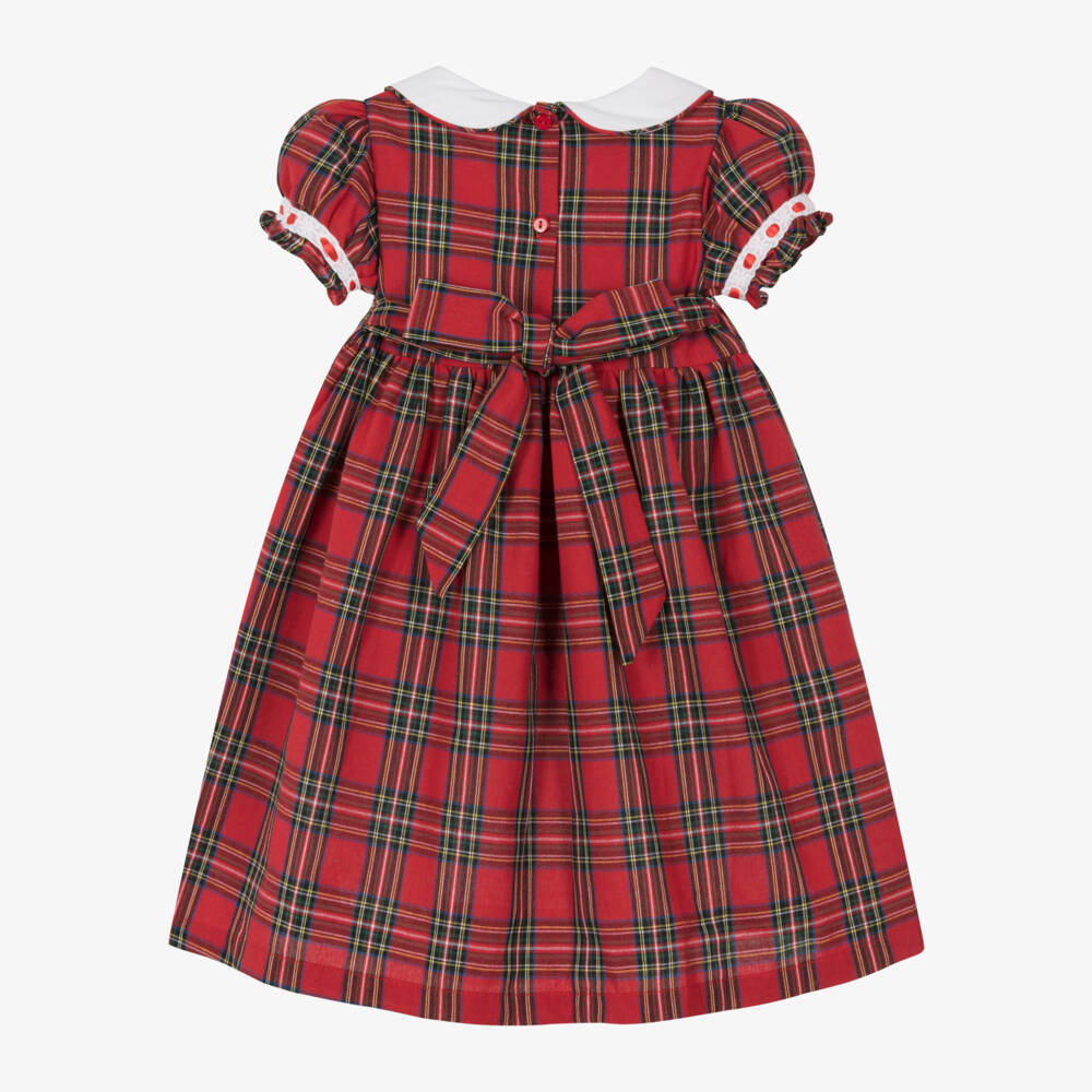 بو كيد-فستان تارتان كاروهات قطن تويل لون أحمر | Childrensalon Outlet