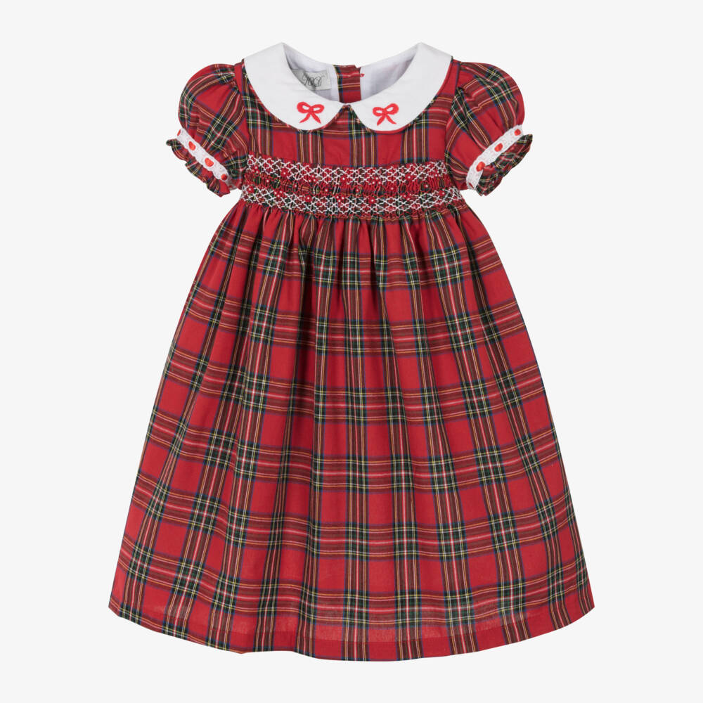 Beau KiD-Girls Red Plaid Cotton Dress | Childrensalon Outlet