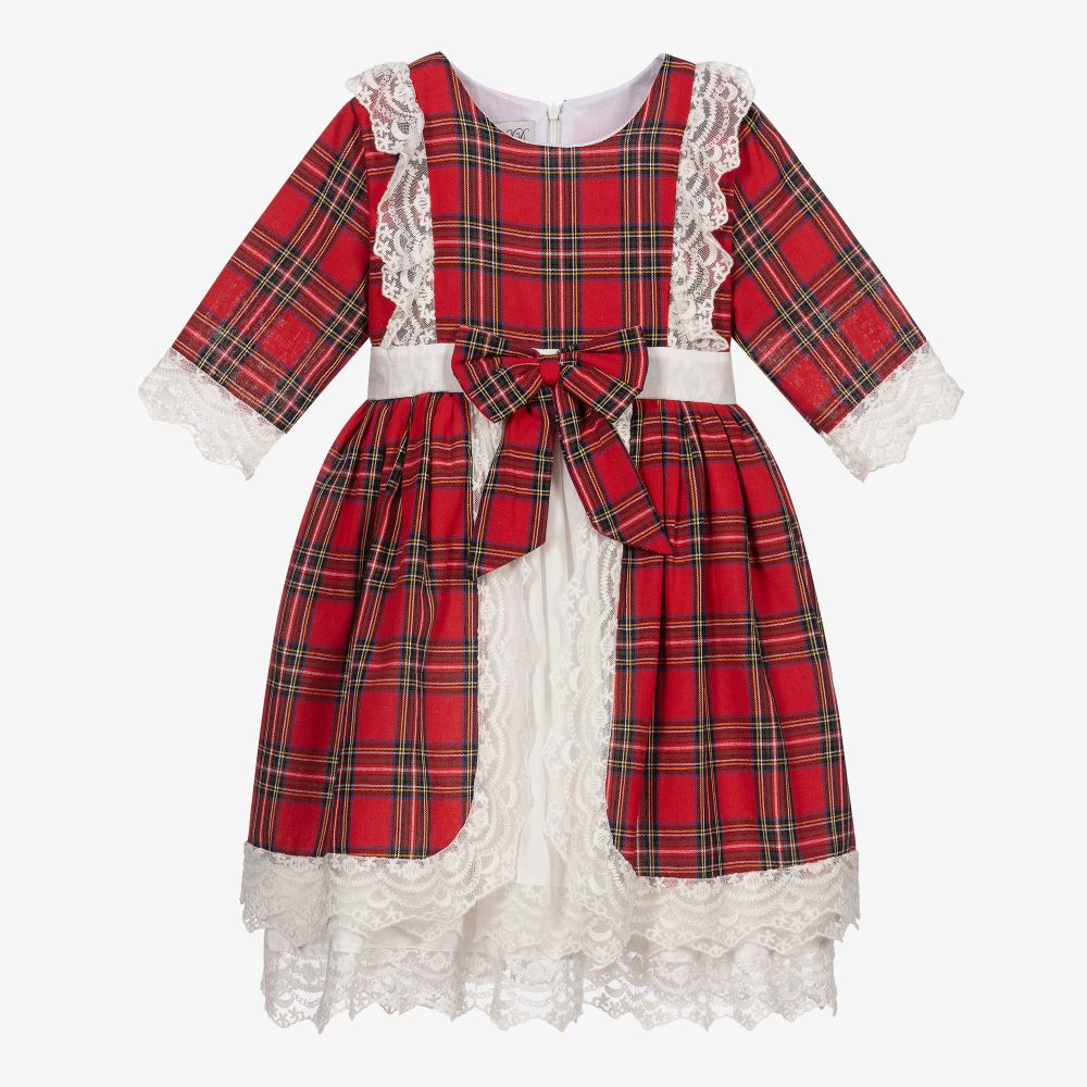 Beau KiD - Красное платье в шотландскую клетку для девочек | Childrensalon