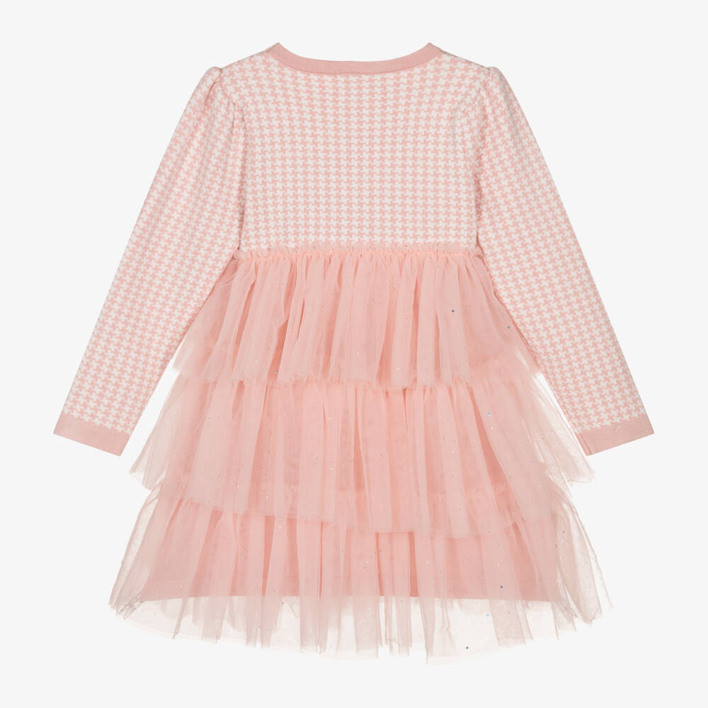 Beau KiD-Girls Rose Houndstooth Knit Dress | Childrensalon Outlet