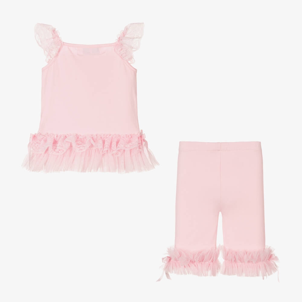 Beau KiD-Girls Rosy Lace Trim Leggings Ensemble | Childrensalon Outlet