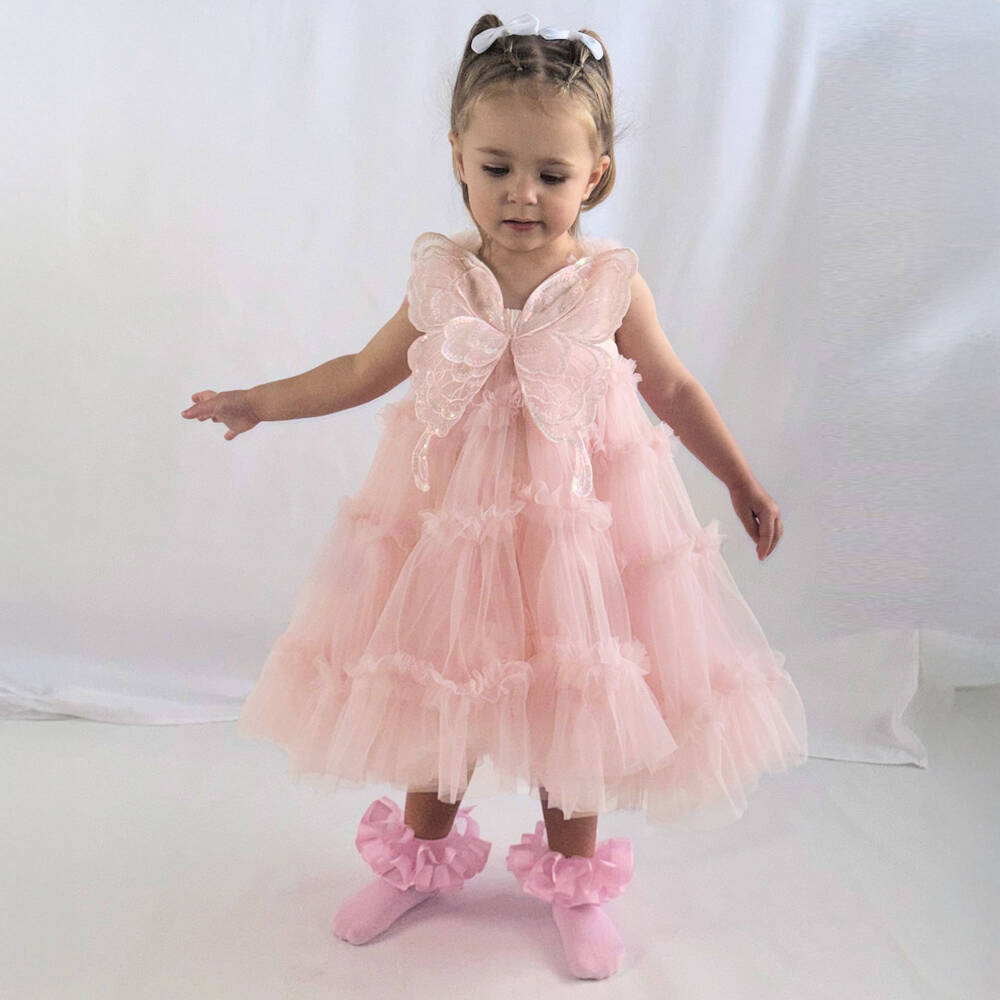 Beau KiD-Girls Rosy Tulle Butterfly Gown | Childrensalon Outlet
