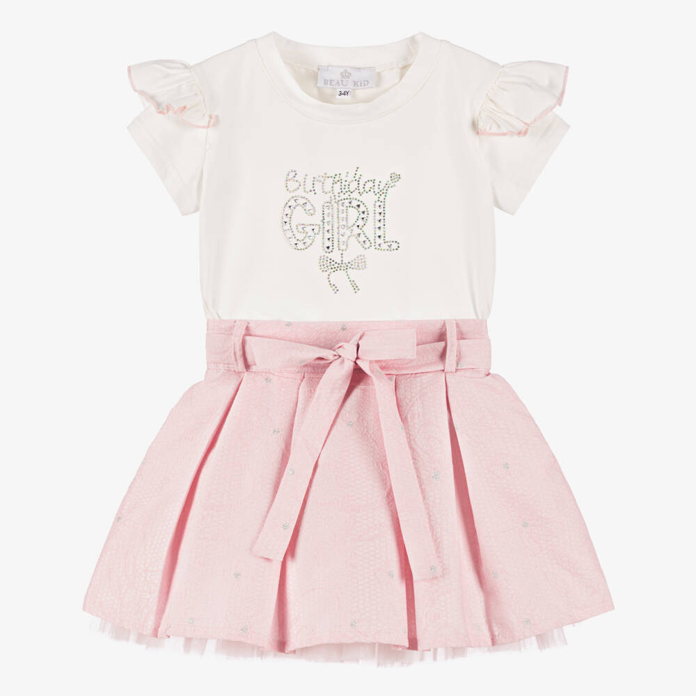 Beau KiD-Блестящий юбочный ансамбль для девочек | Childrensalon Outlet