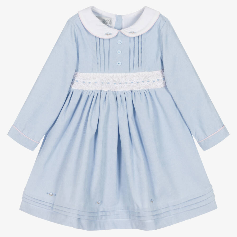 Beau KiD-Голубое вельветовое платье со сборками | Childrensalon Outlet