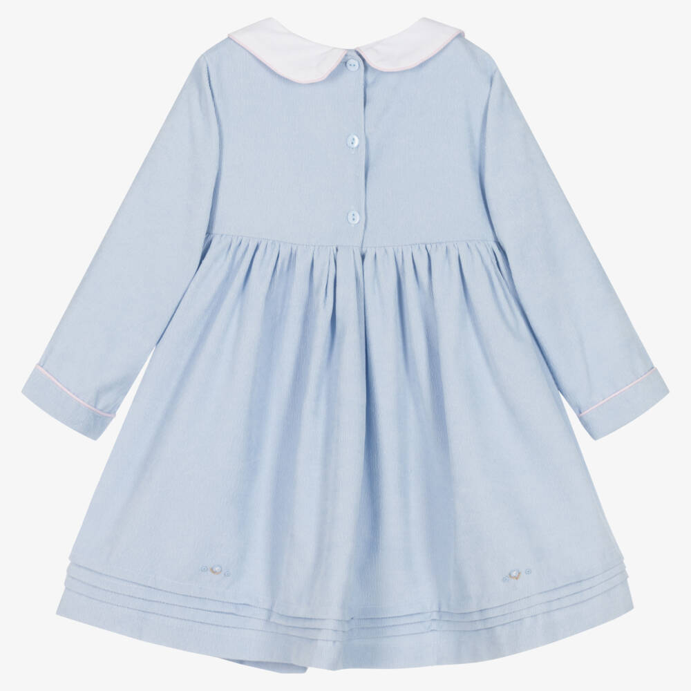 Beau KiD-Girls Smocked Blue Cord Dress | Childrensalon Outlet
