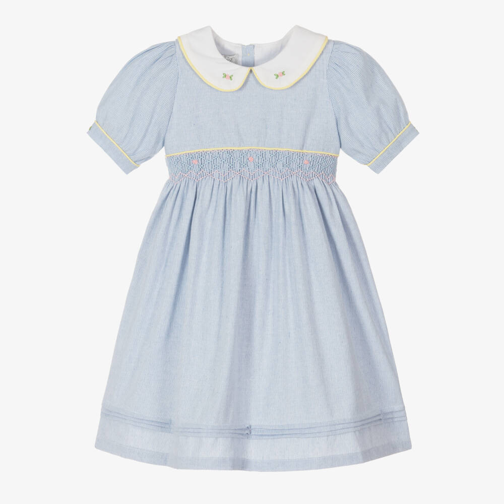 Beau KiD-Мягкое голубое платье с вышивкой для девочек | Childrensalon Outlet