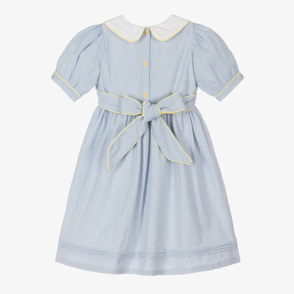 Beau KiD-Girls Soft Blue Embroidered Frock | Childrensalon Outlet
