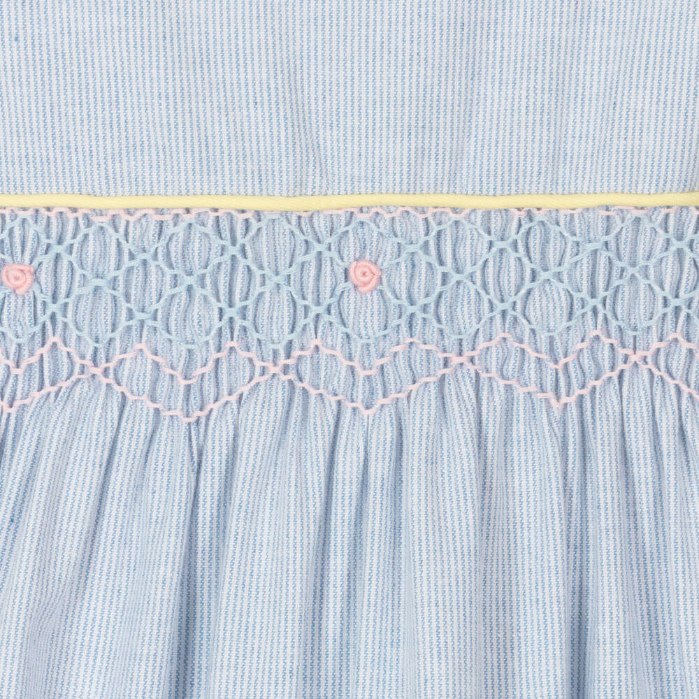 Beau KiD-Girls Soft Blue Embroidered Frock | Childrensalon Outlet