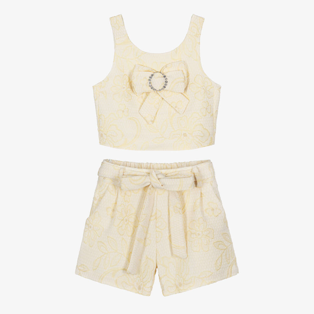 Beau KiD-Girls Sunlit Jacquard Shorts Ensemble | Childrensalon Outlet