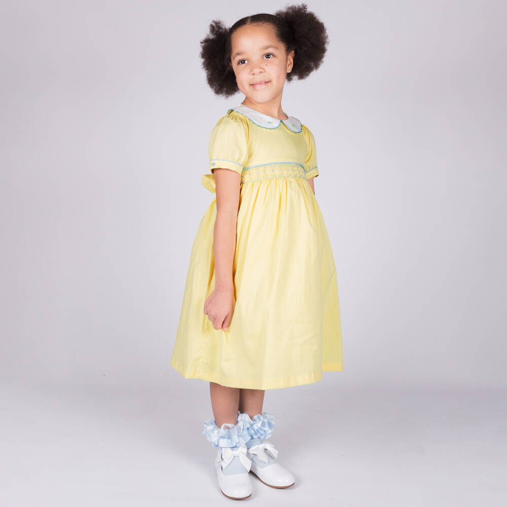 Beau KiD-Girls Sunny Cotton Smocked Frock | Childrensalon Outlet