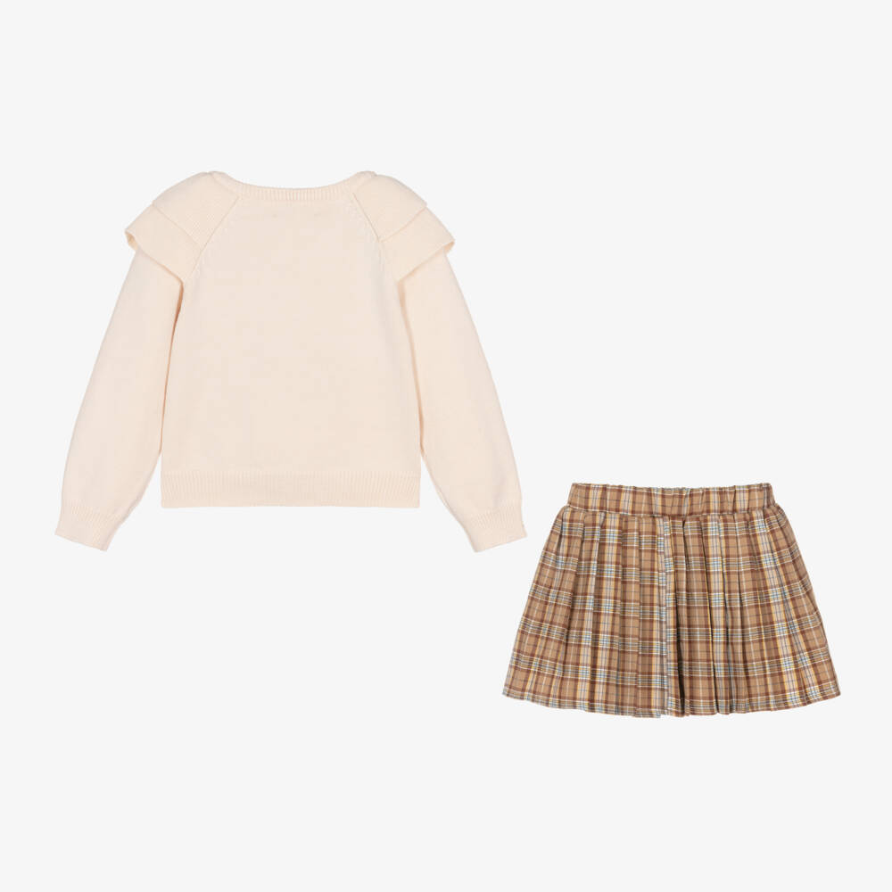 Beau KiD-Girls Tartan Bow Skirt Ensemble | Childrensalon Outlet