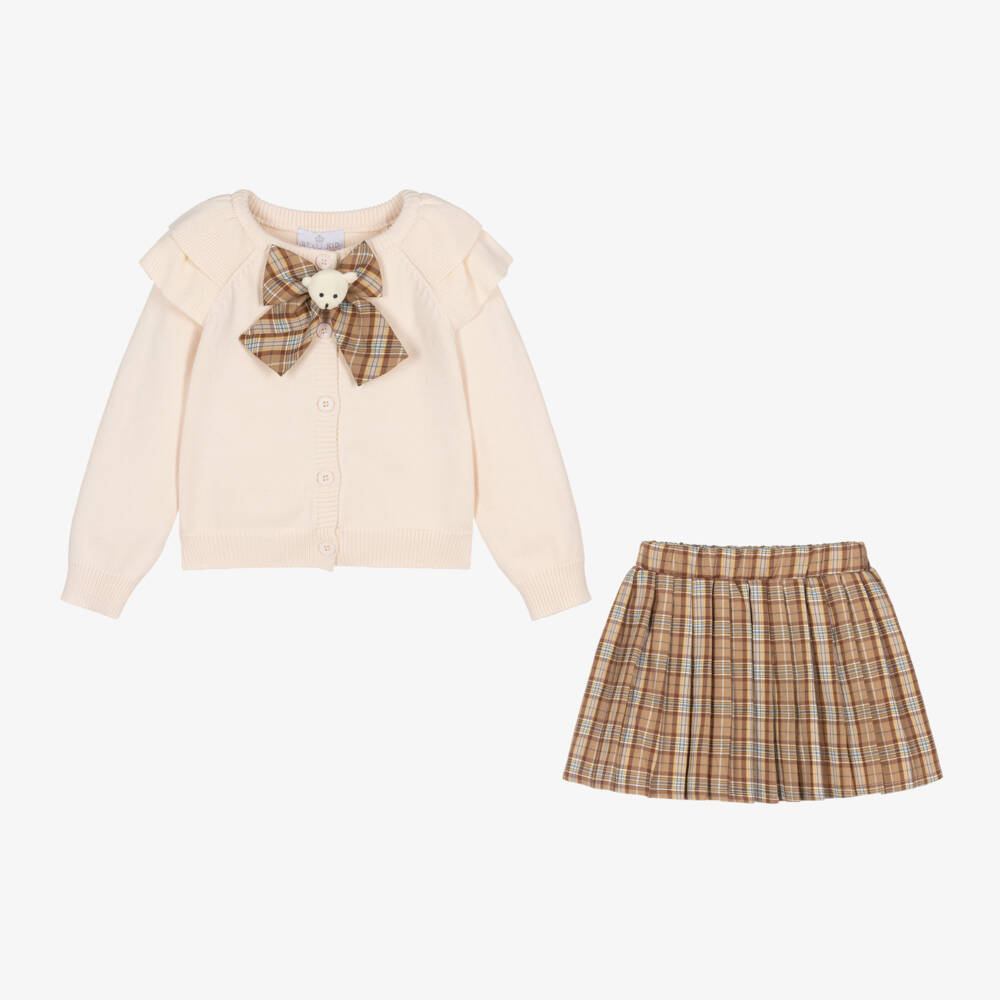 Beau KiD-Girls Tartan Bow Skirt Ensemble | Childrensalon Outlet