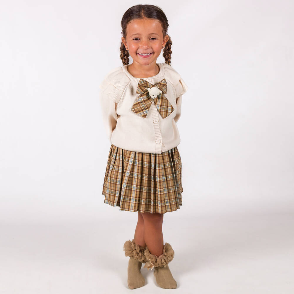 Beau KiD-Girls Tartan Bow Skirt Ensemble | Childrensalon Outlet