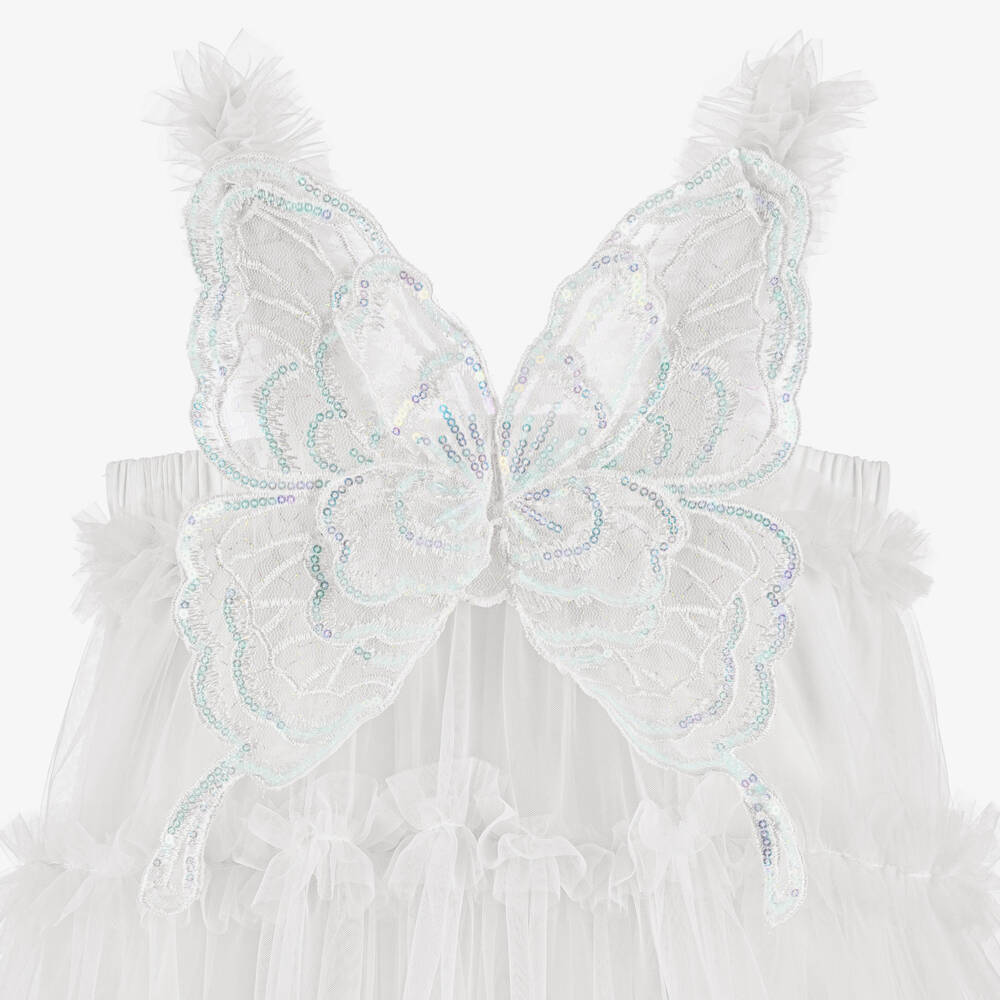 Beau KiD-فستان أبيض من التول للبنات مزين بالفراشات | Childrensalon Outlet
