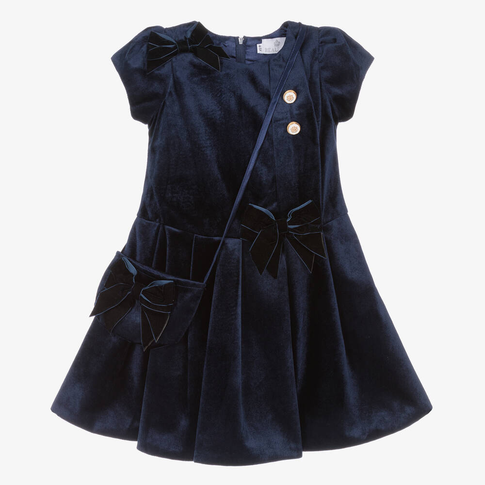 Beau KiD-Girls Velvet Dress & Bag Set | Childrensalon Outlet