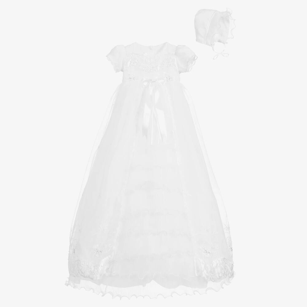 Beau KiD-Girls White Ceremony Dress & Bonnet | Childrensalon Outlet