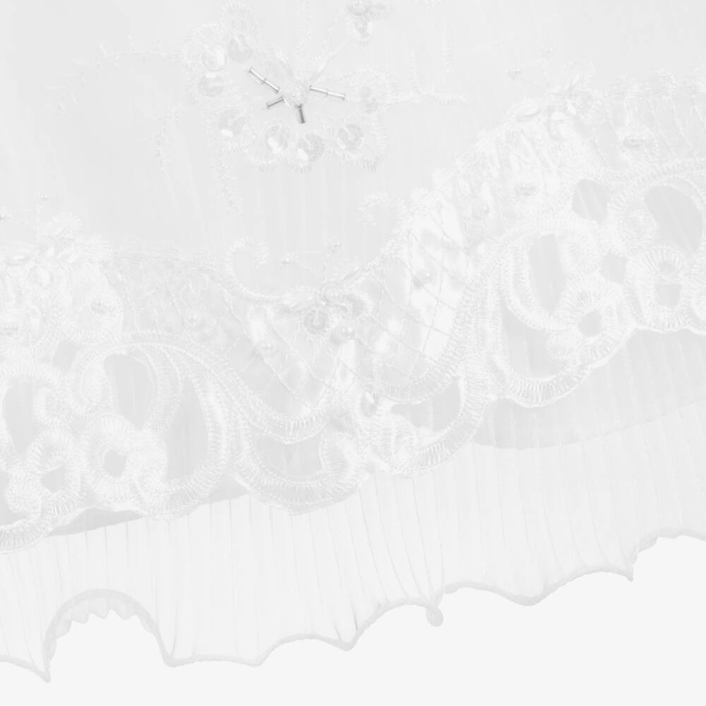 Beau KiD-فستان و بونيه أورغانزا لون أبيض للمولودات | Childrensalon Outlet