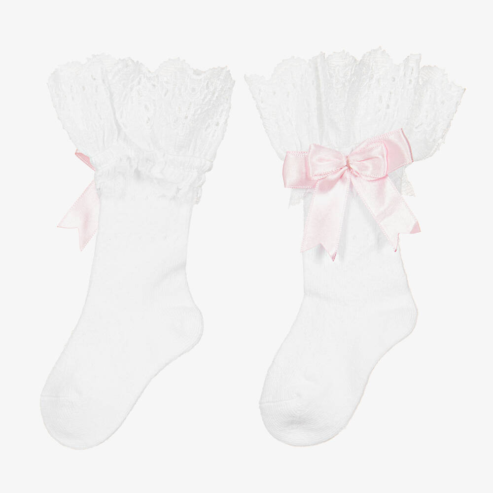Beau KiD-Белые кружевные носки с бантом для девочек | Childrensalon Outlet