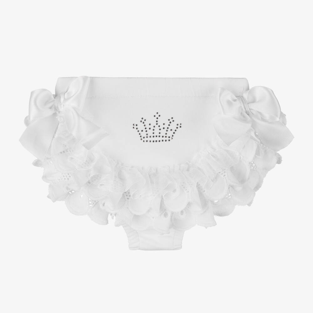 Beau KiD-Girls White Frilled Cotton Knickers | Childrensalon Outlet