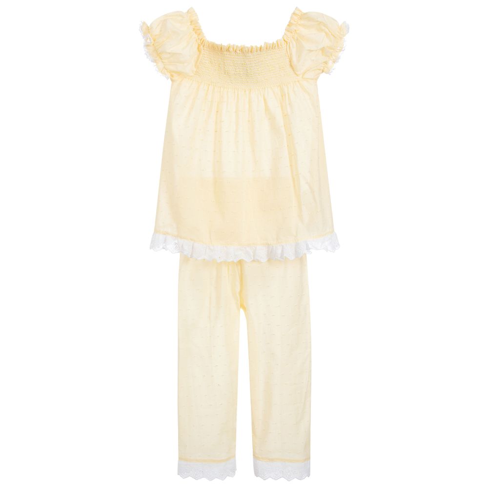 Beau KiD - Girls Yellow Cotton Pyjamas | Childrensalon