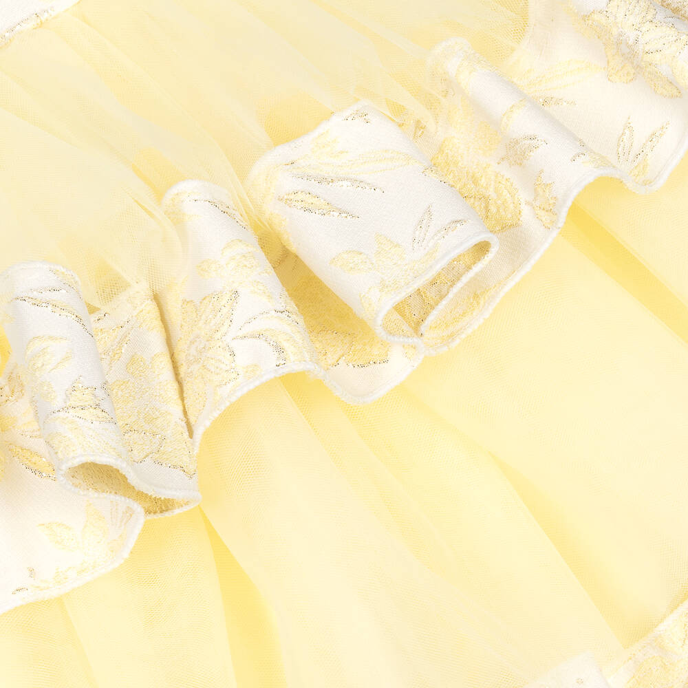 Beau KiD-Желто-золотистое платье из тюля с цветами | Childrensalon Outlet