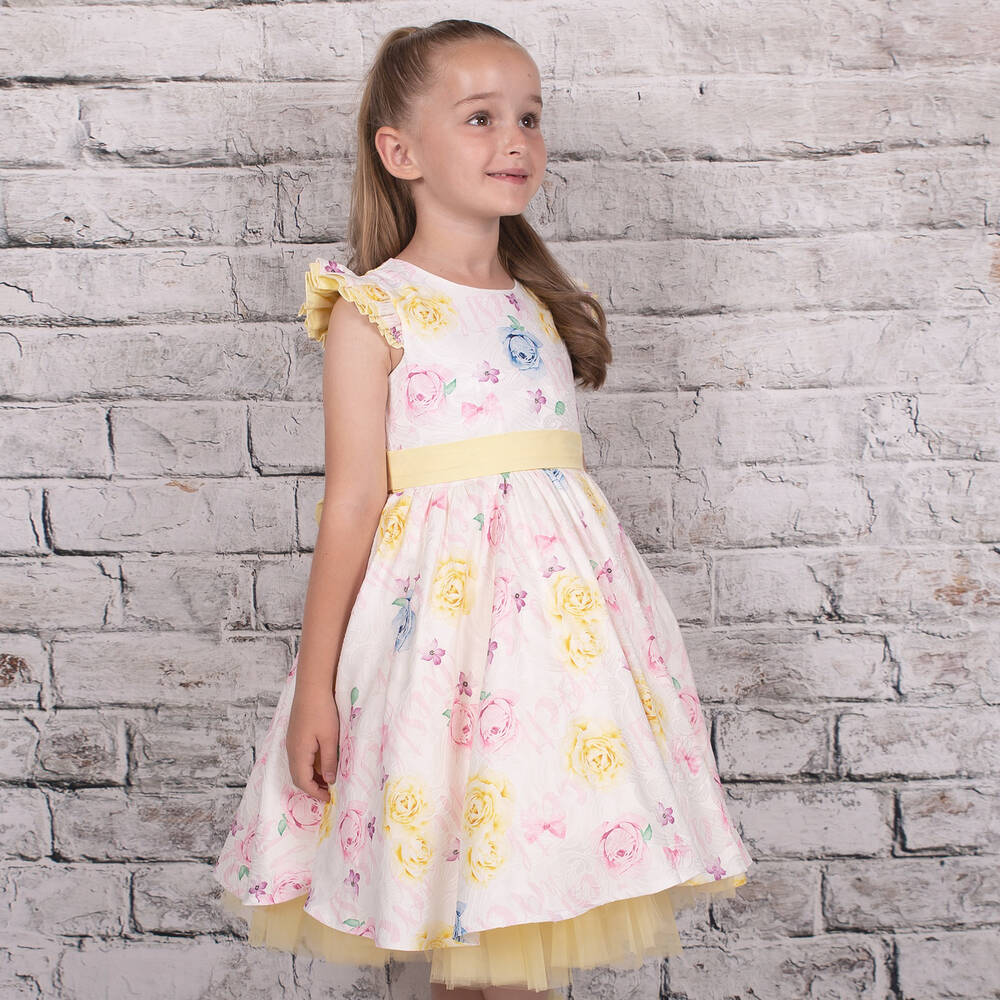 Beau KiD-Желтое платье из тюля с розами | Childrensalon Outlet