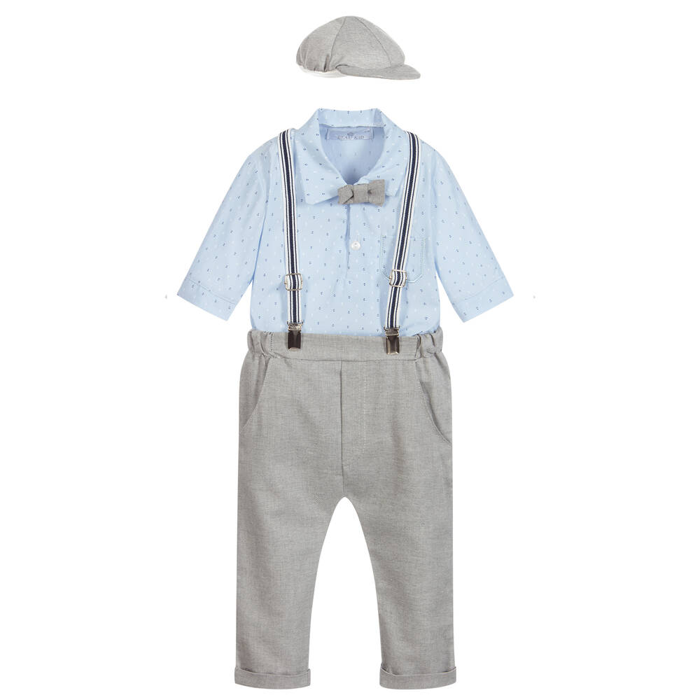 Beau KiD - Grey & Blue Trousers Set | Childrensalon
