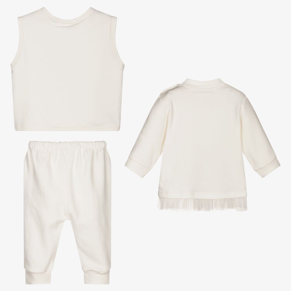 Beau KiD-Ivory Diamanté Trouser Set | Childrensalon Outlet